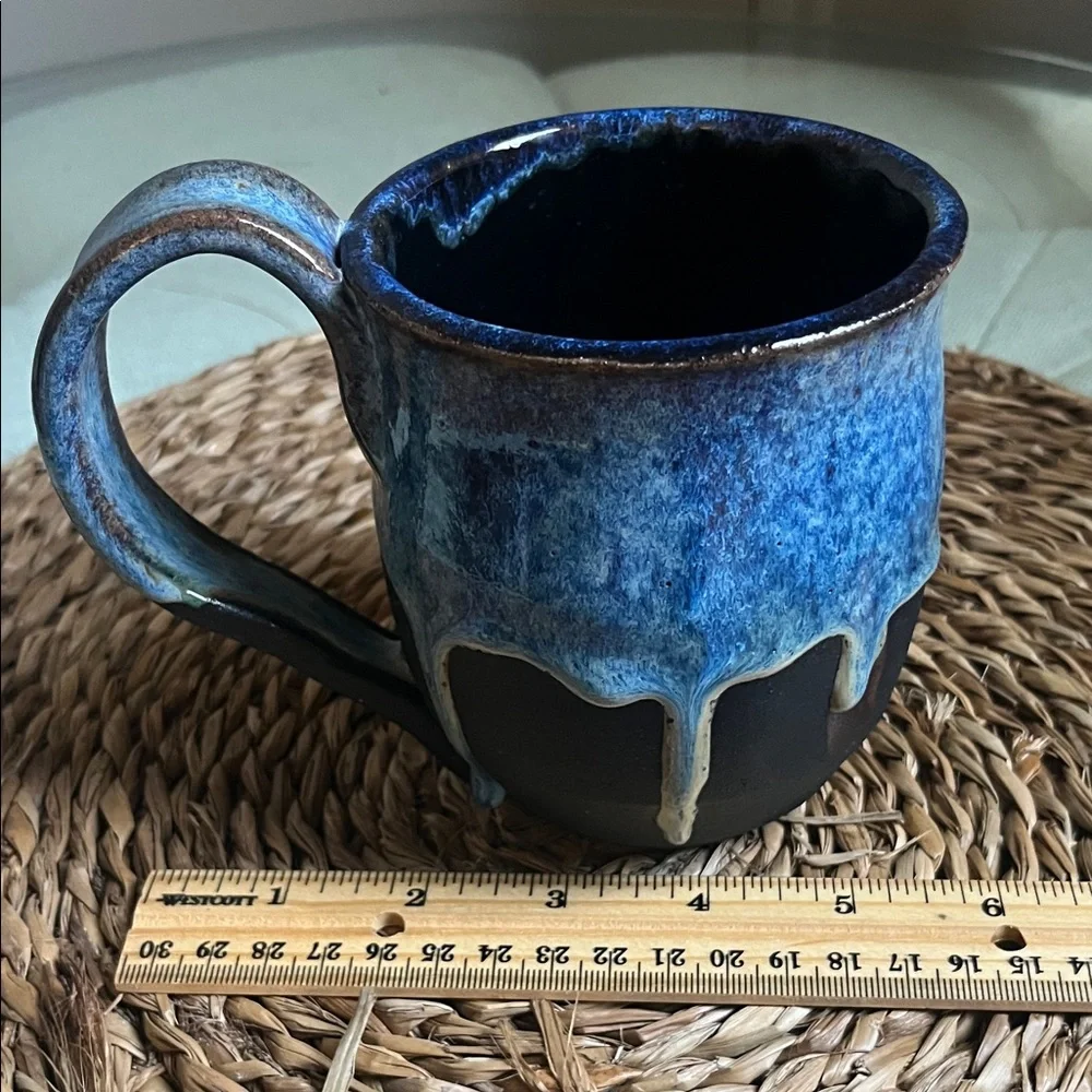 Artisan Blue and Black Ceramic Mug - Picture 10 of 11